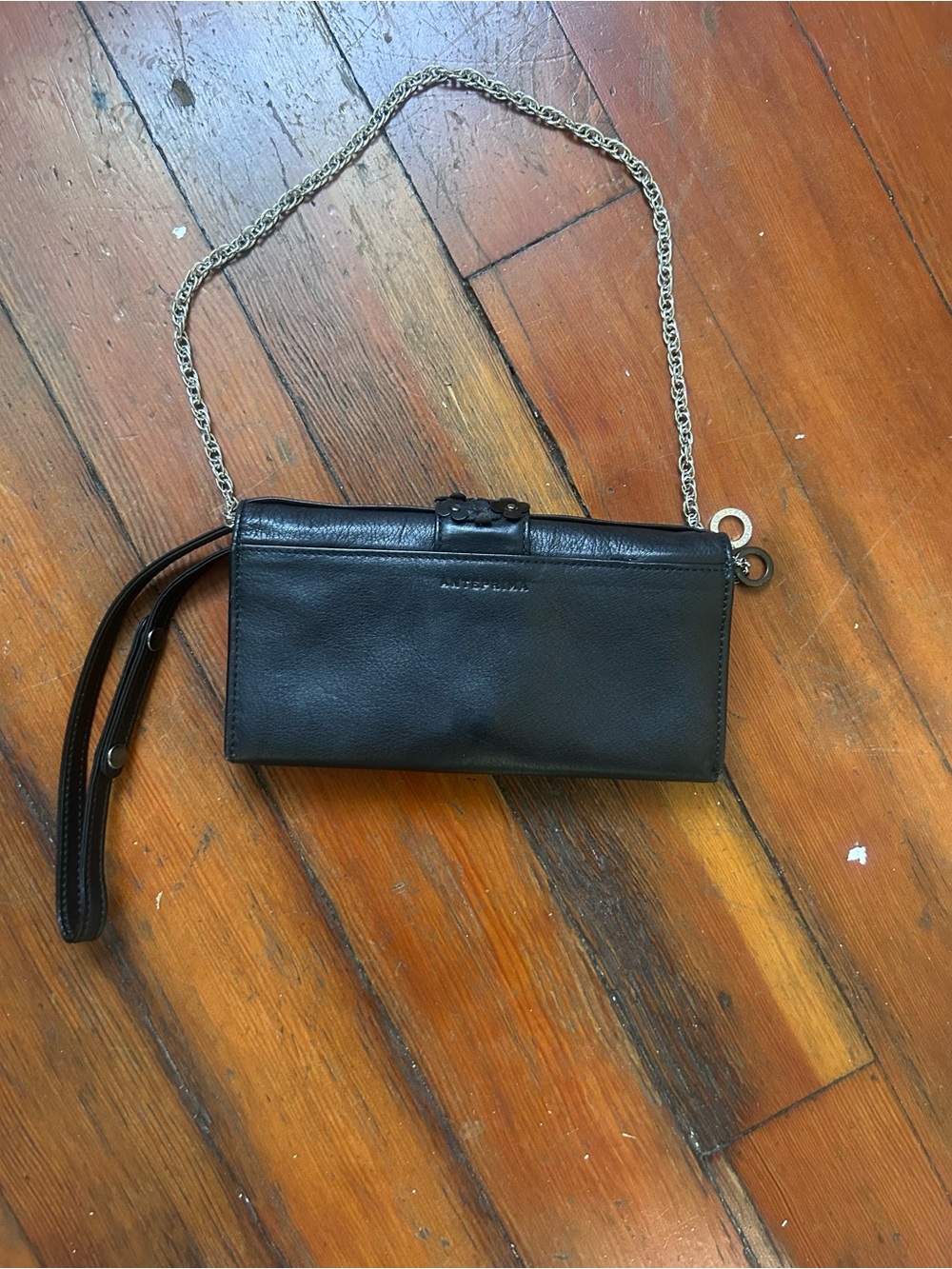 Anteprima Black leather Floral Appliqué clutch/wallet - Picture 3 of 14